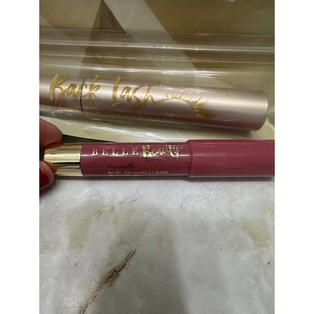 6 Belle Beauty Products! Bronzer Highlighter Mascara Lips Eyeliner Makeup Bundle